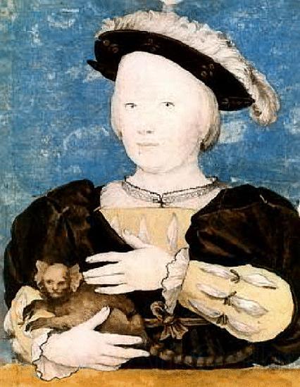 HOLBEIN, Hans the Younger Boy with marmoset Germany oil painting art